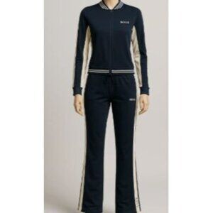 BCBG Women Size XL/Lg Cotton Blend Track Jogger Suit  Jacket & Pants Tracksuit